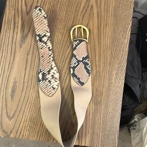 Ralph Lauren Leather Snake-print Stretch Belt Size S